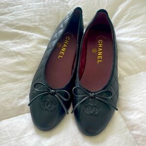 Black Chanel flats